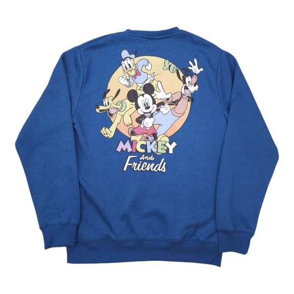 Disney Mickey & Friends Blue Crewneck Sweatshirt M 60% Cotton 40% Polyester - Picture 1 of 7